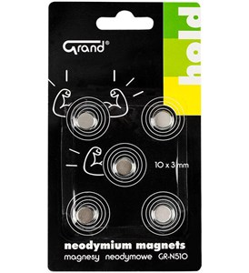 Obrazek Magnesy neodymowe GRAND 10mm 5szt.
