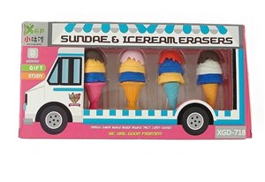 Obrazek Gumki do ścierania Lody 5szt MIX