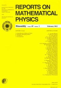 Picture of Reports on Mathematical Physics 69/1 Pergamon