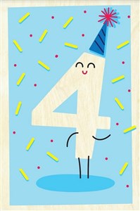 Picture of Drewniana kartka urodzinowa - Czwarte urodziny