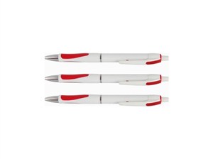 Obrazek Długopis Solidly White czerwony (50szt)