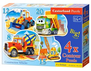 Picture of Puzzle 4w1 Contour Construction Vehicles