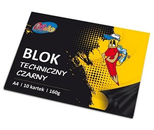 Obrazek Blok techniczny A4 160g 10 kartek czarny