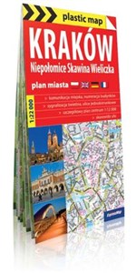 Obrazek Kraków 4w1 plastic! map foliowany plan Krakowa, Niepołomic, Skawiny i Wieliczki 1:22 000