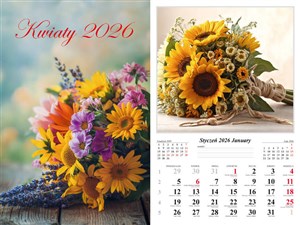 Picture of Kalendarz 2026 ścienny 13-k Kwiaty