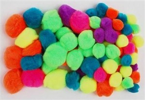 Picture of Pompony akrylowe neonowe MIX rozmiarów