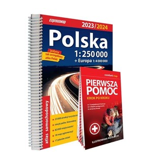 Obrazek Polska Atlas samochodowy + instrukcja pierwszej pomocy 1:250 000