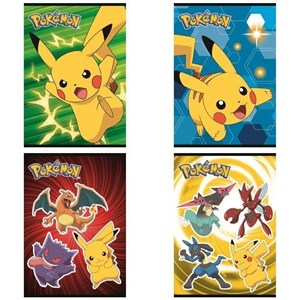 Obrazek Paczka Zeszyt A5 16k. linia dwukolorowa Pokemon mix pakiet 15 sztuk