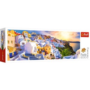 Obrazek Puzzle 1000 panorama Zachód słońca na Santorini Grecja 29054