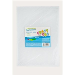 Picture of Filc arkusz biały 20x30 5el