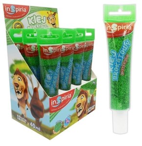 Obrazek Klej brokatowy zielony 40ml (12szt)