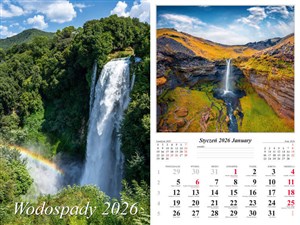 Obrazek Kalendarz 2026 ścienny 7-k Wodospady