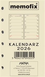 Picture of Wkład kalendarzowy 2026 Memofix A6 TNS