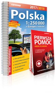 Obrazek Polska atlas samochodowy 1:250 000 + Pierwsza pomoc - krok po kroku - ilustrowana instrukcja 1:250 000