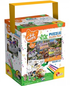 Obrazek Puzzle z rączką 44 koty 24 elementy