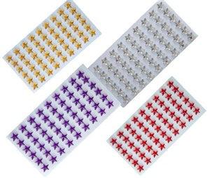 Obrazek Dżety samoprzylepne gwiazdki czerwone 10mm 54szt