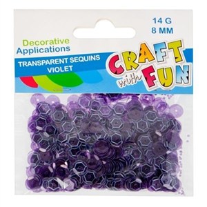 Obrazek Cekiny transparentne 8mm fioletowy