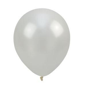 Obrazek Balony metalizowane białe 30cm 100szt