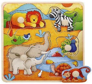 Picture of Puzzle drewniane pinezki Afryka