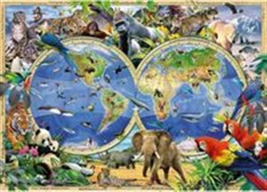 Obrazek Puzzle XXL 300 Świat z dzikimi zwierzętami