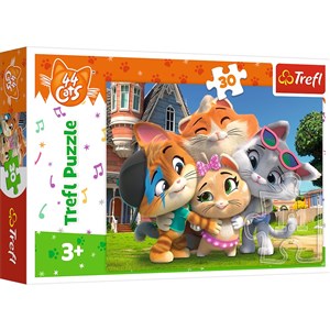 Obrazek Trefl puzzle 30 Przyjaźń w kociej krainie 44 cats