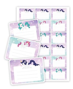 Picture of Naklejki na zeszyty jednorożce 2 18szt