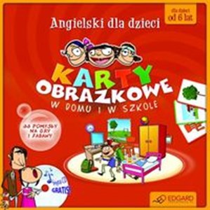 Picture of Angielski dla dzieci Karty obrazkowe W domu i w szkole + CD dla dzieci od 6 lat