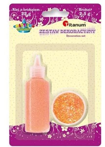 Picture of Klej z brokatem neonowy pomarańczowy w słoiczku