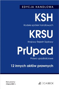 Picture of Edycja Handlowa Kodeks spółek handlowych Krajowy Rejestr Sądowy Prawo upadłościowe 12 innych aktów prawnych