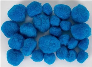 Picture of Pompony akrylowe 05 niebieskie MIX rozmiarów