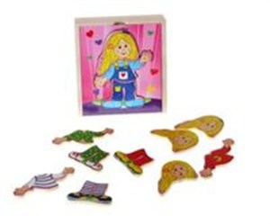 Obrazek Układanka drewniana w pudełku Dziewczynka 92-H0435