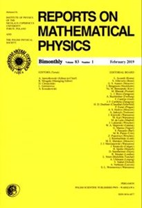Picture of Reports on Mathematical Physics 83/1 Pergamon