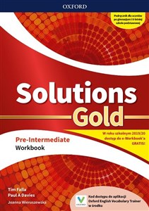 Obrazek Solutions Gold Pre-Intermediate Workbook Szkoła ponadpodstawowa i ponadgimnazjalna
