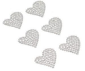 Picture of Dżety samoprzylepne serca srebrne 6szt