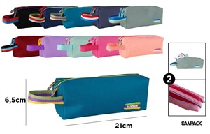 Obrazek Piórnik dwukomorowy z uchwytem MIX