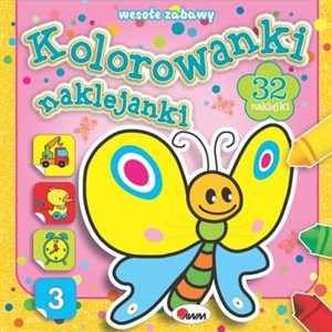 Obrazek Kolorowanki naklejanki Wesołe zabawy 32 naklejki