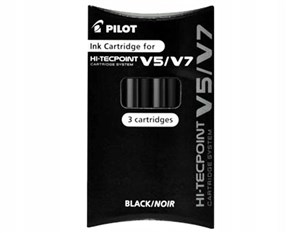 Obrazek Naboje do cienkopisu Pilot V5 Hi-Tecpoint Cardige System 3 szt. czarne (IC-50-V5-B)