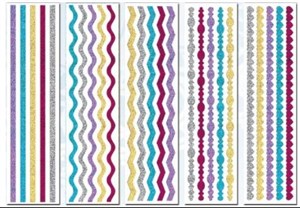 Obrazek Wstążki samoprzylepne z brokatem 8x31cm