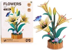 Picture of Puzzle 3D drewniane kwiaty lilie