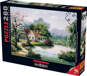 Obrazek Puzzle 260 Chatka nad stawem