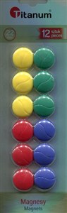 Obrazek Magnesy do tablic 22 mm 12 sztuk