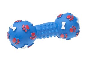 Obrazek Hantel  piszczący 14,3 cm dla zwierząt 1szt.mix