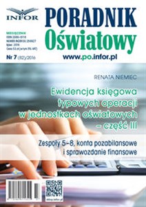 Obrazek Ewidencja księgowa typowych operacji w jednostkach oświatowych cz.III Poradnik Oświatowy 7/16