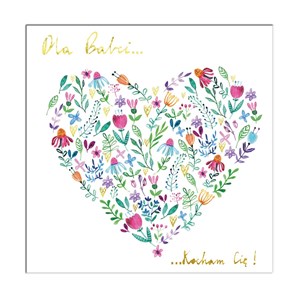Picture of Karnet KW Serce kwiatowe Babcia