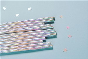 Obrazek Słomki papierowe opalizujące 12szt