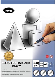 Obrazek Blok techniczny A3/10K biały Premium