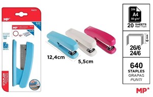 Obrazek Zszywacz średni + zszywki 24/6 MIX