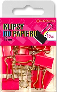 Picture of Klipsy do papieru Penmate Różowe 19 mm TT8321