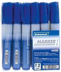 Obrazek Marker suchościeralny okrągły niebieski (12szt)
