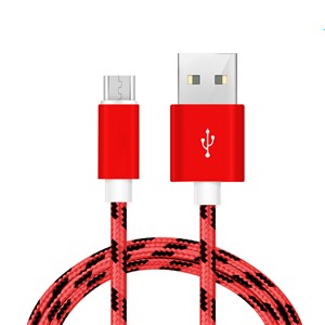 Obrazek Kabel ładowarka microusb czerwony